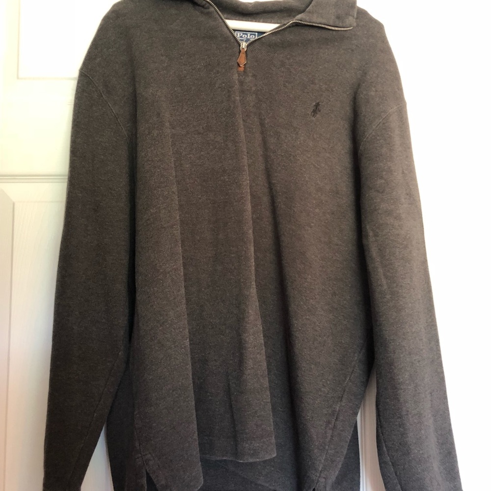 Gray Polo half zip sweater